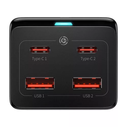 Baseus GaN3 Pro Töltő / elosztó, 2xUSB + 2xUSB-C + AC, 100W (fekete-6932172604233 5 kép