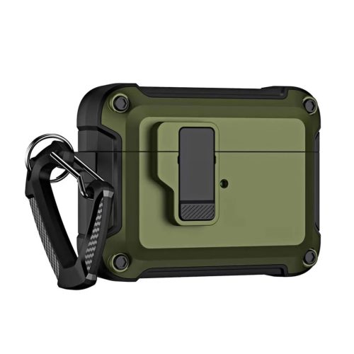 AirPods 4 Pro Páncél Tok Karabinerrel - Zöld-5907769365973 1 kép