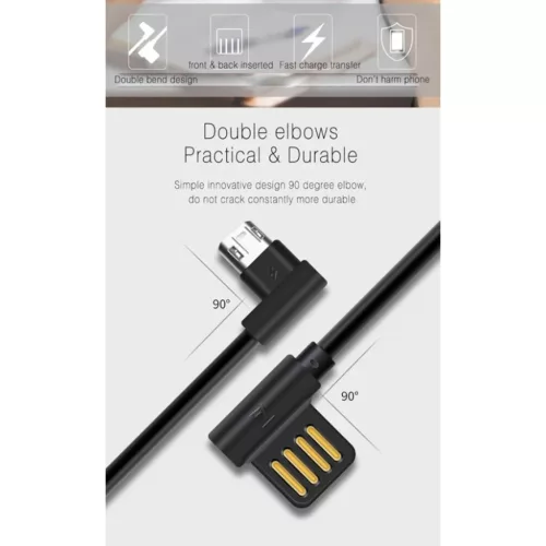 REMAX USB-A - Micro USB Axe RC-083m 1.8m fekete, 1A max teljesítménn-6954851282655 7 kép