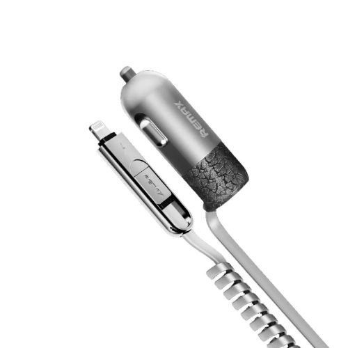 Remax Finchy szivargyújtós autós töltő Lightning/Micro USB kábel-6954851256878 1 kép