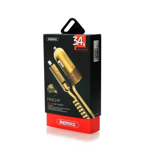 Remax Finchy szivargyújtós autós töltő Lightning/Micro USB kábel-6954851256878 3 kép