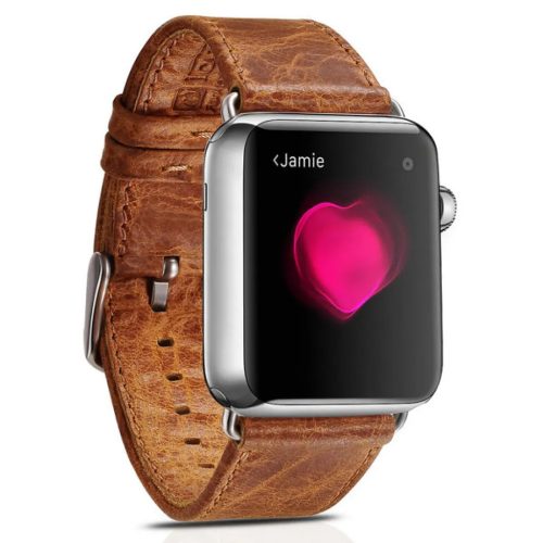 Apple Watch Watch 8/7/6/5/4/3/2/SE (41/40/38mm) iCarer valódi bőr ó-6958955805062 1 kép