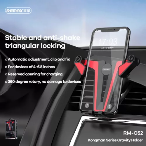 Remax Kimkon Univerzális Gravity autós telefontartó szellőző lame-6954851223634 2 kép
