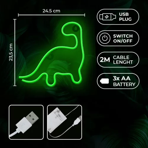 Neon LED Fény dinoszaurusz zöld NNE01 Neolia-5900495064097 6 kép