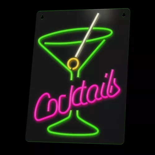 Neon PLEXI LED COCKTAILS rózsaszín zöld FPNE02X Forever Light-5900495454423 3 kép