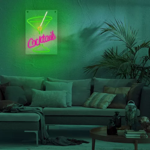 Neon PLEXI LED COCKTAILS rózsaszín zöld FPNE02X Forever Light-5900495454423 9 kép
