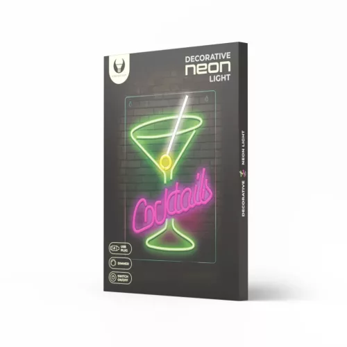 Neon PLEXI LED COCKTAILS rózsaszín zöld FPNE02X Forever Light-5900495454423 10 kép