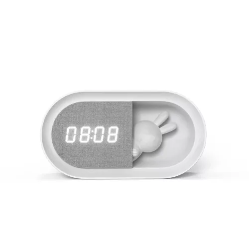 Ébresztőóra LED Nyuszis éjjeli fénnyel PURE FNL-05 INGRID fehér -5907457736481 2 kép