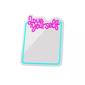 Neon MIRROR LED LOVE YOURSELF türkiz rózsaszín FMNE01 Forever Light-5907457763005 2 kép