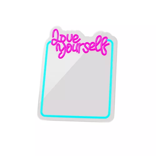 Neon MIRROR LED LOVE YOURSELF türkiz rózsaszín FMNE01 Forever Light-5907457763005 2 kép