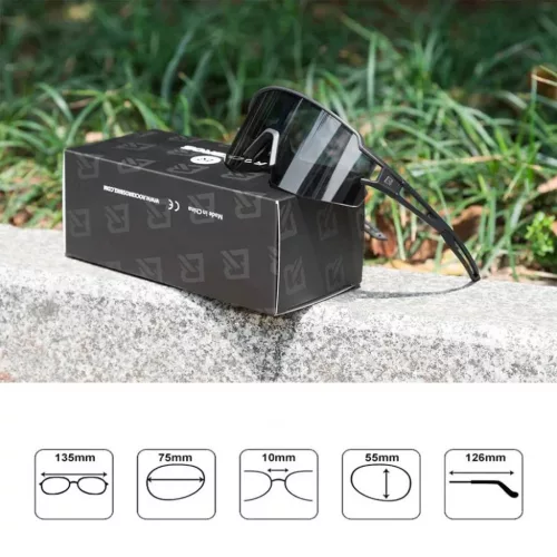 Rockbros 10175 fényre sötétedő UV400 biciklis szemüveg - fekete-5907769312304 5 kép