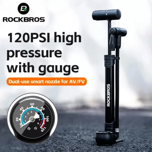 Rockbros 42310006001 biciklipumpa nyomásmérővel - fekete-5907769313752 7 kép