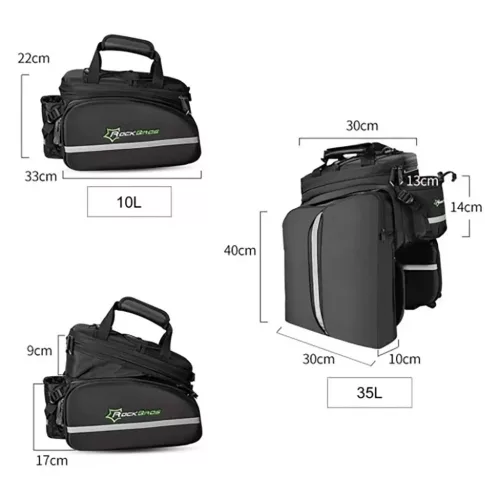 Rockbros A6-03BK biciklis táska hátsó csomagtartóra 35 l, kihajtha-5907769362170 9 kép