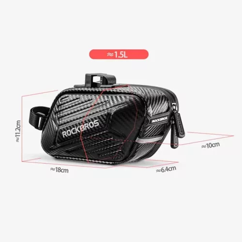 Rockbros B59 kerékpár nyeregtáska 1.5L - Fekete-5907769386442 6 kép
