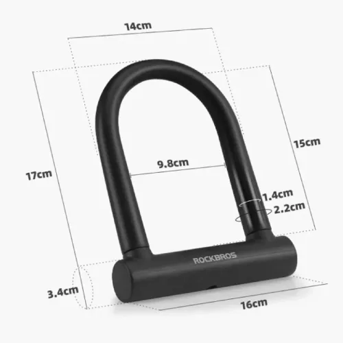 Rockbros RKS610-BK U-lakat kerékpárzár - fekete-5907769313462 4 kép