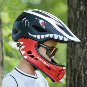 Rockbros TT-32006 Shark Gyerek Kerékpáros Sisak Leválasztható Áll-5907769382277 2 kép