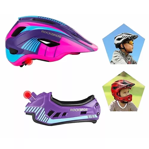 Rockbros TT-32SBPP-S gyermek kerékpáros sisak levehető állvédőve-5907769362224 4 kép