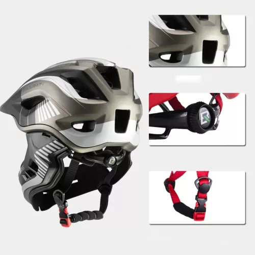 Rockbros TT-32SBTG-M gyermek kerékpáros sisak levehető állvédőve-5907769312441 8 kép