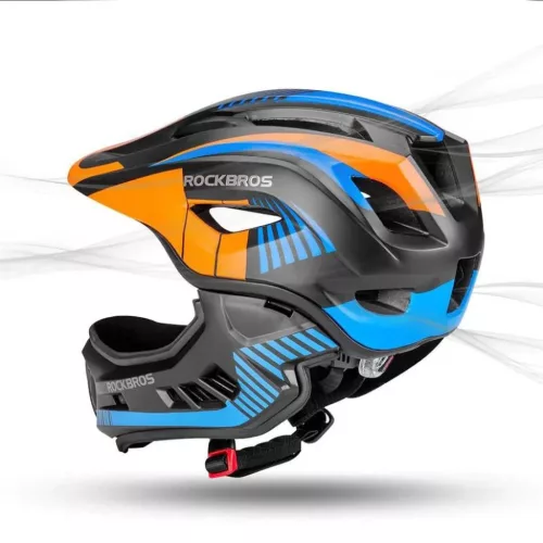Rockbros TT-32SOBL-S gyerek kerékpáros sisak levehető állvédővel-5907769312472 5 kép