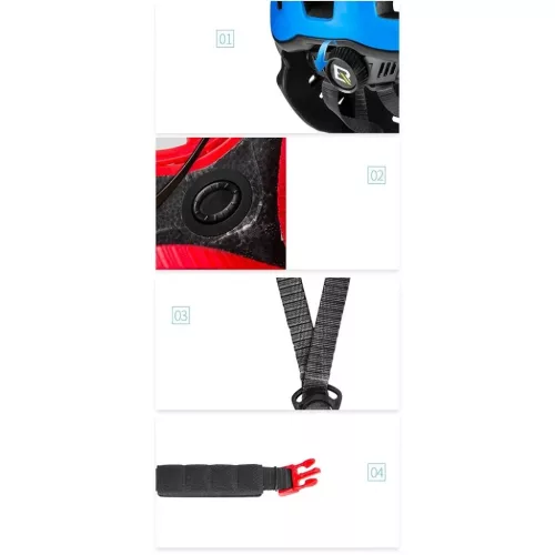 Rockbros TT-32SOBL-S gyerek kerékpáros sisak levehető állvédővel-5907769312472 8 kép