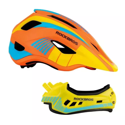 Rockbros TT-32SOYB-M gyermek kerékpáros sisak levehető állvédőve-5907769312427 6 kép