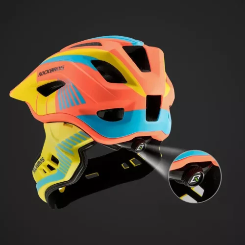 Rockbros TT-32SOYB-M gyermek kerékpáros sisak levehető állvédőve-5907769312427 7 kép