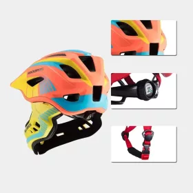 Rockbros TT-32SOYB-S gyermek kerékpáros sisak levehető állvédőve-5907769312434 2 kép