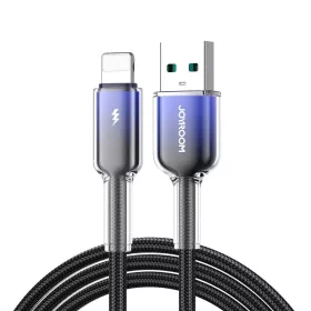  Joyroom S-A42 Crystal-Clear sorozat 3A USB-A - Lightning kábel 1,2 m - fekete