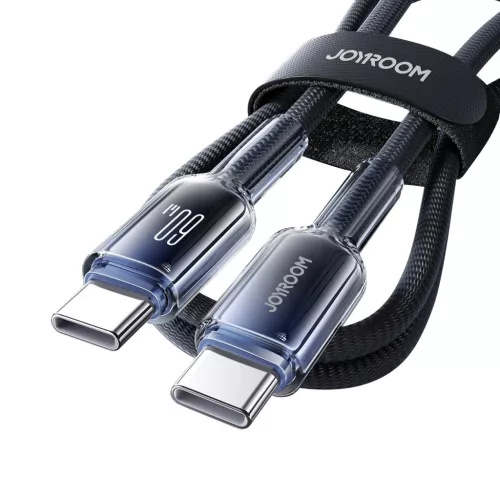 Joyroom S-A42 Crystal-Clear Series 60W USB-C - USB-C kábel 1.2m - fek-6956116728069 5 kép