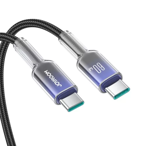 Joyroom S-A42 Crystal-Clear Series 60W USB-C - USB-C kábel 1.2m - fek-6956116728069 7 kép