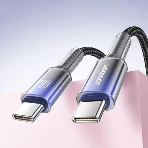 Joyroom S-A42 Crystal-Clear Series 60W USB-C - USB-C kábel 1.2m - fek-6956116728069 9 kép