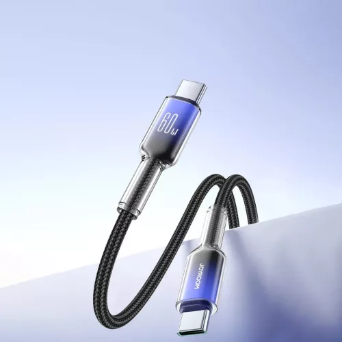 Joyroom S-A42 Crystal-Clear Series 60W USB-C - USB-C kábel 1.2m - fek-6956116728069 10 kép