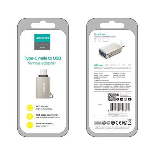 Joyroom S-H151 USB-C (male) / USB-A (female) adapter akasztólyukkal --6956116724641 8 kép