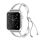 Apple Watch 4/5/6/7/8/SE/Ultra (42/44/45/49mm) karkötő formájú fém óraszíj ezüst színű Alphajack