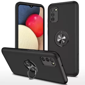   Samsung Galaxy A03s TPU tok kihajtható mágneses támasszal fekete Alphajack