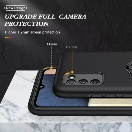 Samsung Galaxy A03s TPU tok kihajtható mágneses támasszal fekete Al- 4 kép