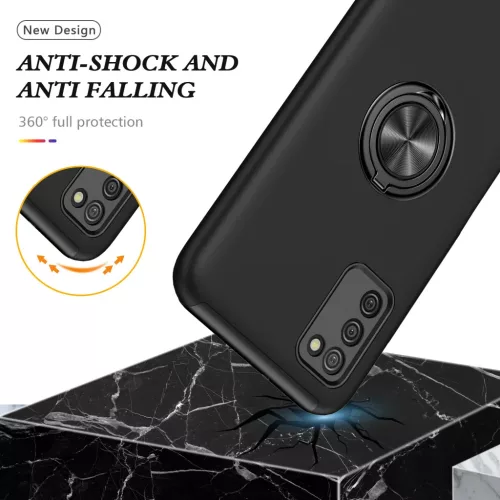 Samsung Galaxy A03s TPU tok kihajtható mágneses támasszal fekete Al- 5 kép