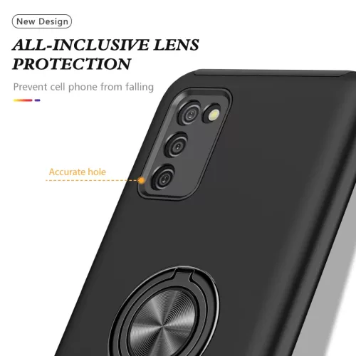 Samsung Galaxy A03s TPU tok kihajtható mágneses támasszal fekete Al- 7 kép