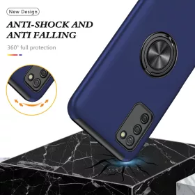 Samsung Galaxy A03s TPU tok kihajtható mágneses támasszal kék Alph- 2 kép