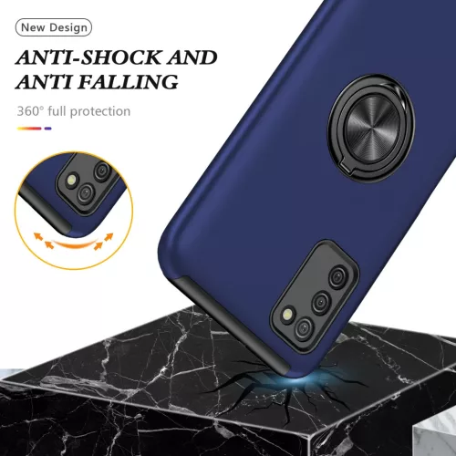 Samsung Galaxy A03s TPU tok kihajtható mágneses támasszal kék Alph- 2 kép