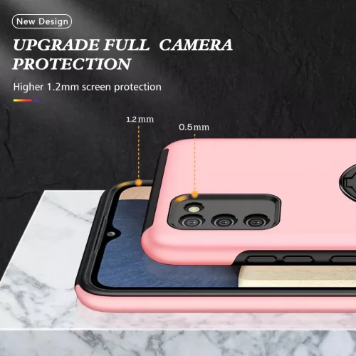 Samsung Galaxy A03s TPU tok kihajtható mágneses támasszal rózsasz�- 3 kép