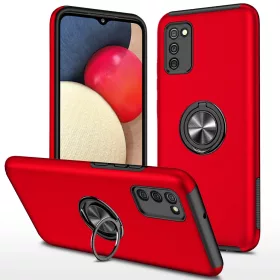   Samsung Galaxy A03s TPU tok kihajtható mágneses támasszal piros Alphajack