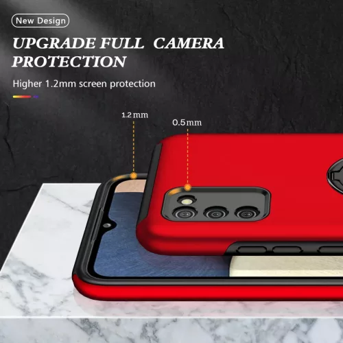 Samsung Galaxy A03s TPU tok kihajtható mágneses támasszal piros Alp- 4 kép