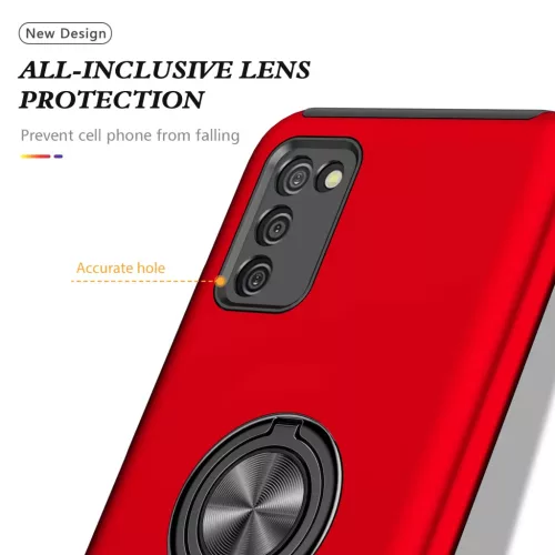 Samsung Galaxy A03s TPU tok kihajtható mágneses támasszal piros Alp- 6 kép
