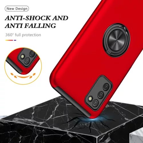 Samsung Galaxy A03s TPU tok kihajtható mágneses támasszal piros Alp- 7 kép