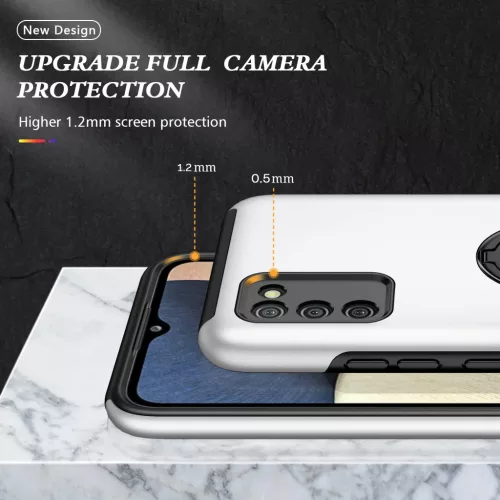 Samsung Galaxy A03s TPU tok kihajtható mágneses támasszal ezüst Al- 4 kép