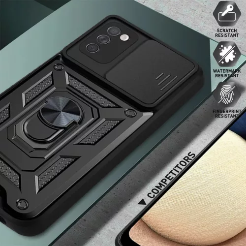 Samsung Galaxy A03s TPU tok kameralencse védővel, kihajtható mágne- 6 kép