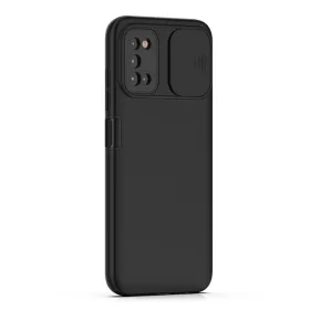   Samsung Galaxy A03s TPU tok kameralencse védővel fekete Alphajack
