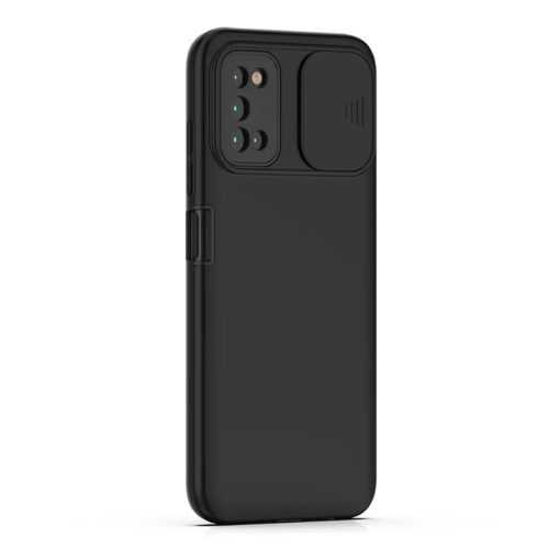 Samsung Galaxy A03s TPU tok kameralencse védővel fekete Alphajack- 1 kép