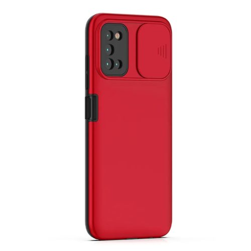 Samsung Galaxy A03s TPU tok kameralencse védővel piros Alphajack- 1 kép